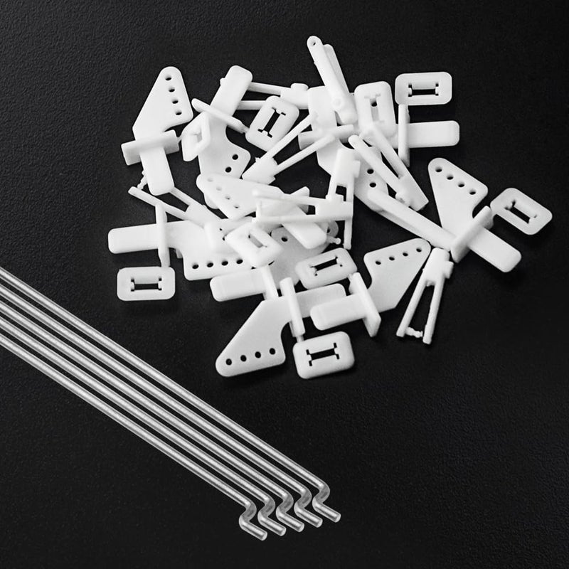 WMYCONGCONG 10 PCS 1.2x260mm Steel Pushrod Parts + 10 PCS Nylon Micro Control Horns 20x11mm 4 Holes for RC Airplane Plane DIY Parts - Image 5